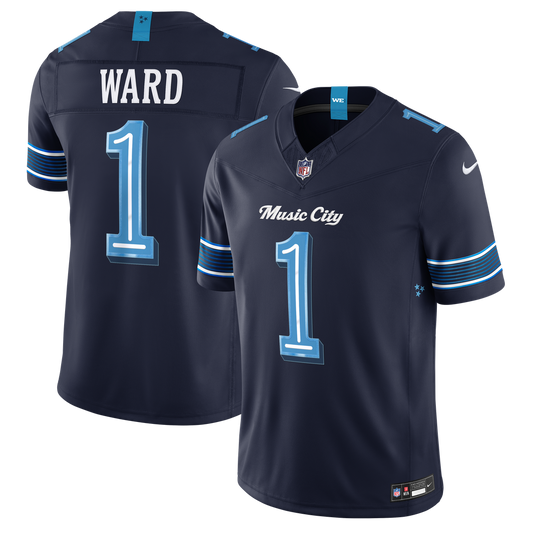 Men's Tennessee Titans Cameron Ward Navy 2026 Rivalries Collection Stitched Limited NFL Football Jersey - view 1
