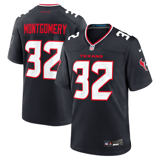 Men's Houston Texans David Montgomery Navy Game NFL Football Jersey - view 1