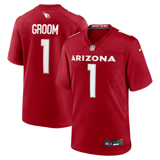 Men's Arizona Cardinals Number 1 Groom Cardinal Game NFL Football Jersey - view 1