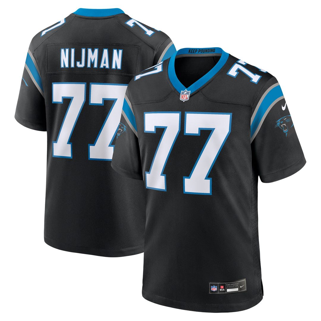 Men's Carolina Panthers Yosh Nijman Black Game NFL Football Jersey - view 1
