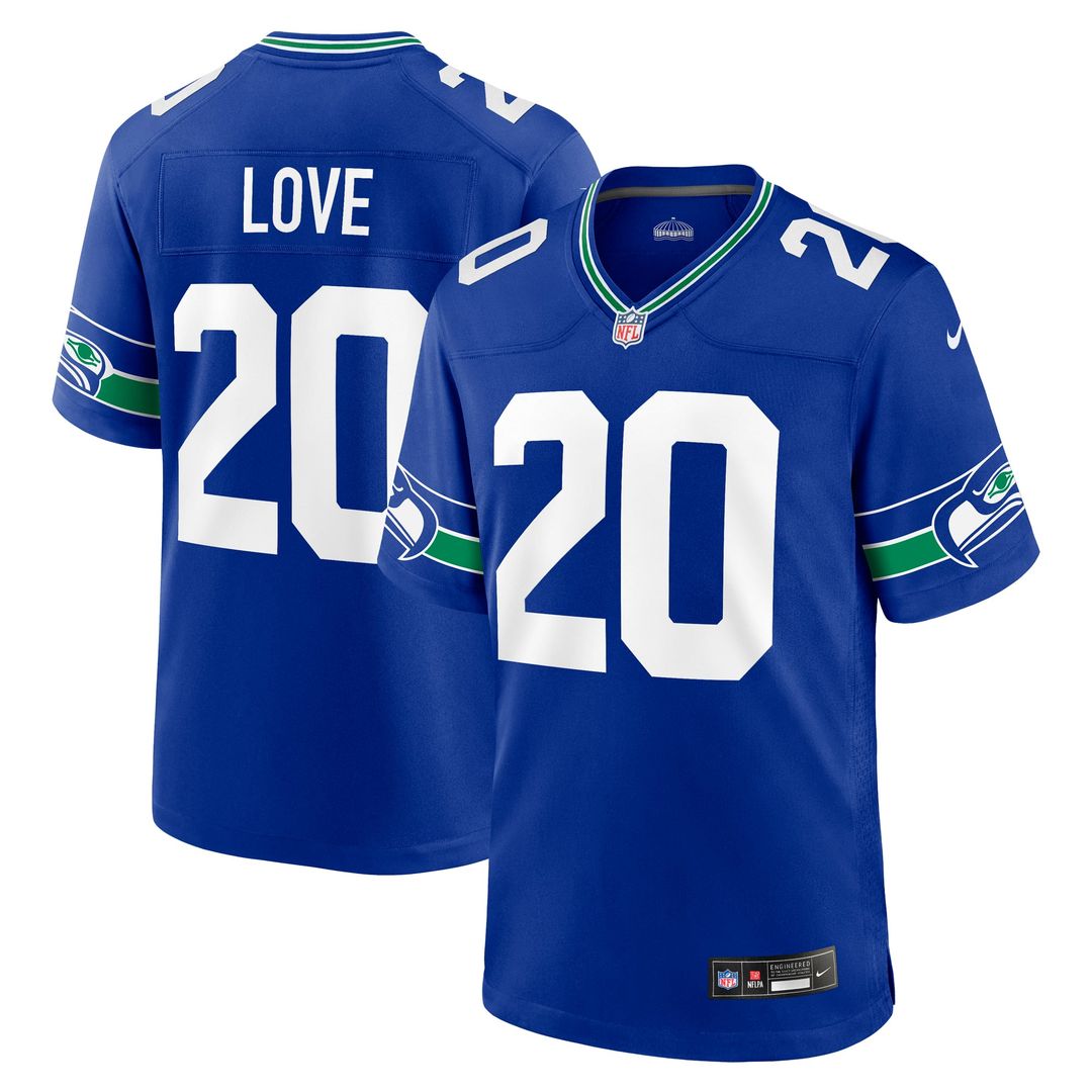 Men's Seattle Seahawks Julian Love Royal Alternate Game NFL Football Jersey - view 1
