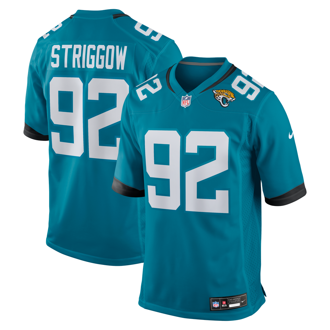 Men's Jacksonville Jaguars Danny Striggow Teal Team Game NFL Football Jersey - view 1