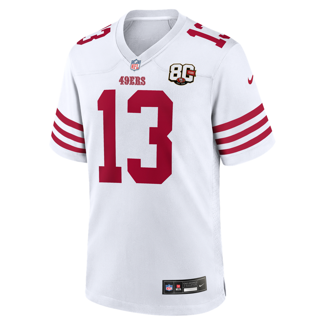 Men's San Francisco 49ers Brock Purdy White 80th Anniversary Game NFL Football Jersey - view 2