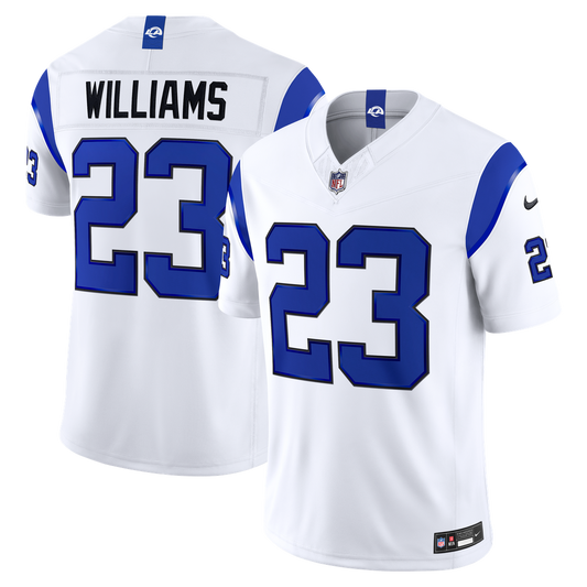 Men's Los Angeles Rams Kyren Williams Fearsome White Stitched Limited NFL Football Jersey - view 1