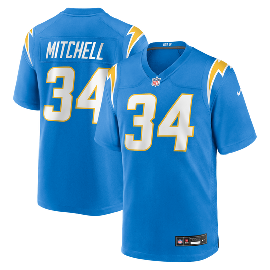 Men's Los Angeles Chargers Keaton Mitchell Powder Blue Team Game NFL Football Jersey - view 1