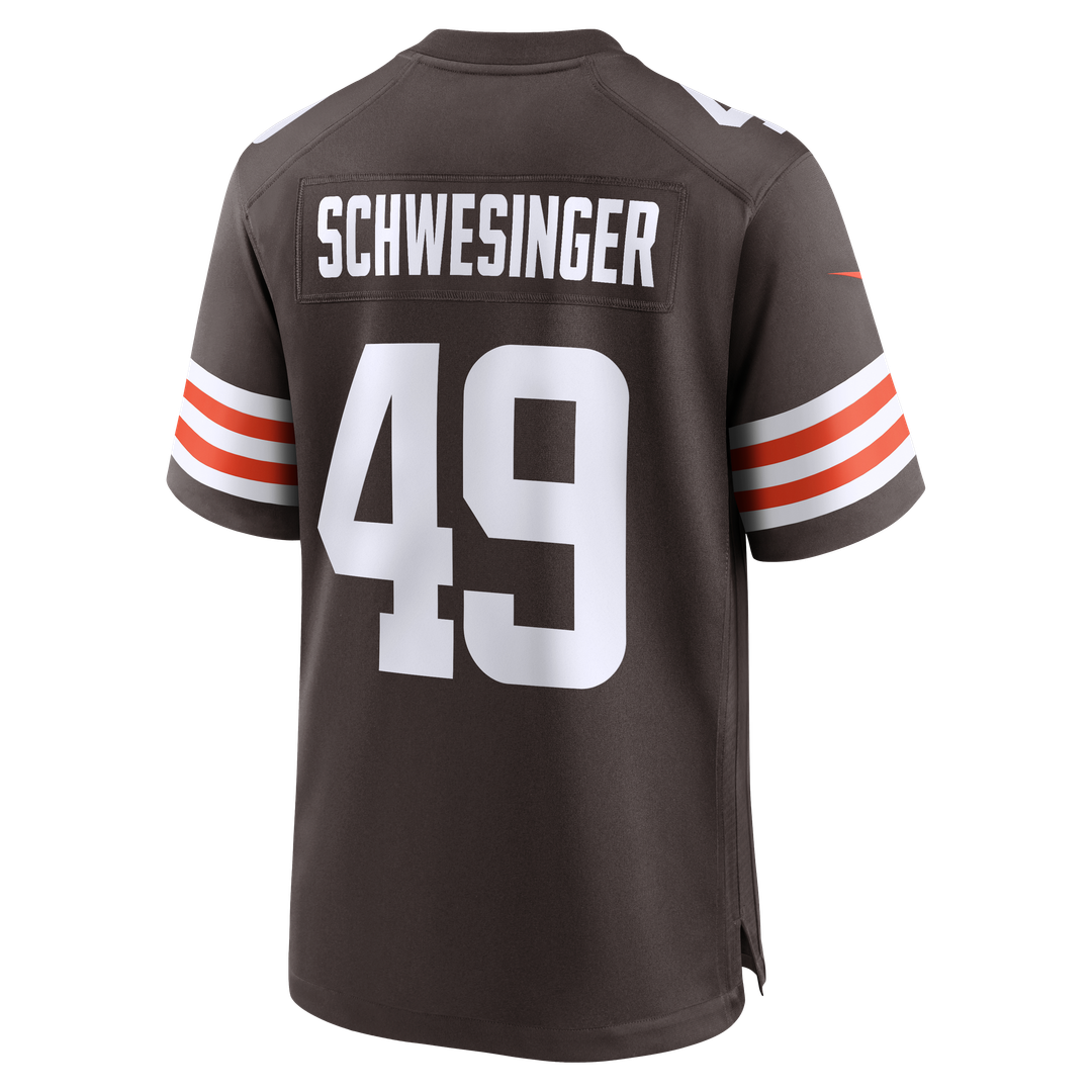 Men's Cleveland Browns Carson Schwesinger Brown 2025 NFL Draft Game Jersey - view 3