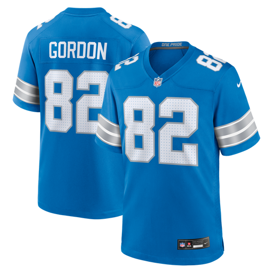 Men's Detroit Lions Thomas Gordon Blue Team Game NFL Football Jersey - view 1
