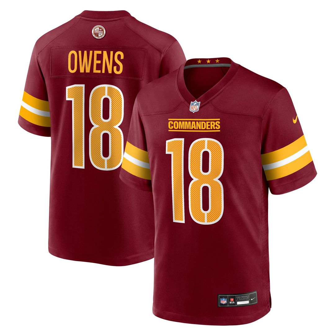 Men's Washington Commanders Tyler Owens Burgundy Team Game NFL Football Jersey - view 1