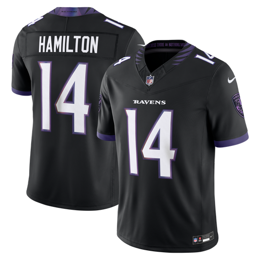 Men's Baltimore Ravens Kyle Hamilton Black Alternate Stitched Limited NFL Football Jersey - view 1