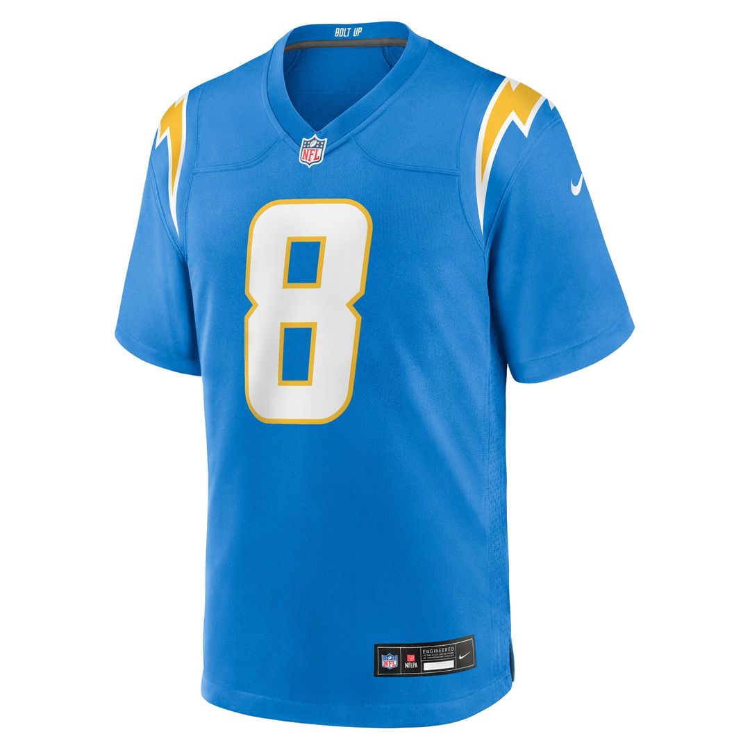 Men's Los Angeles Chargers Omarion Hampton Powder Blue Game NFL Football Jersey - view 2