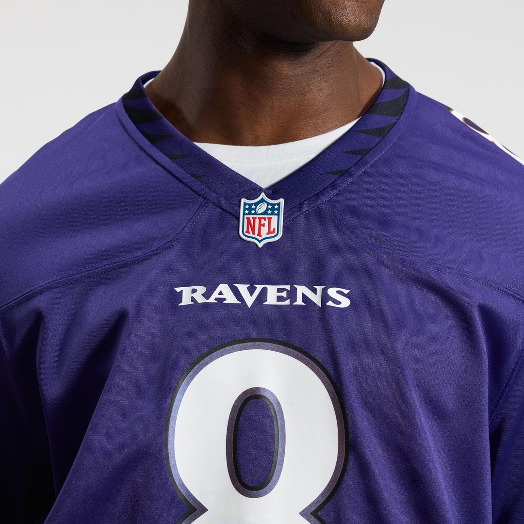 Men's Baltimore Ravens Lamar Jackson Purple Team Game NFL Football Jersey - view 9