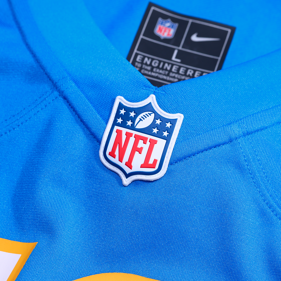 Men's Los Angeles Chargers Mekhi Becton Powder Blue Team Game NFL Football Jersey - view 4