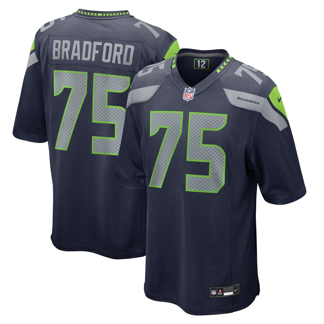 Men's Seattle Seahawks Anthony Bradford College Navy Game NFL Football Jersey - view 1