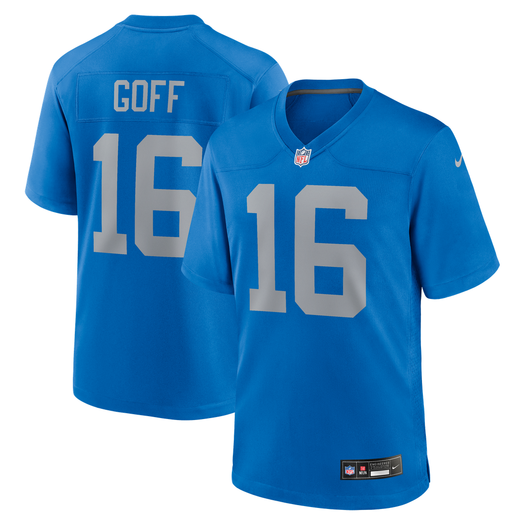 Men's Detroit Lions Jared Goff Blue Alternate Game NFL Football Jersey - view 1
