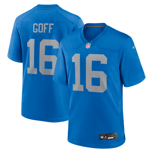 Men's Detroit Lions Jared Goff Blue Alternate Game NFL Football Jersey - view 1