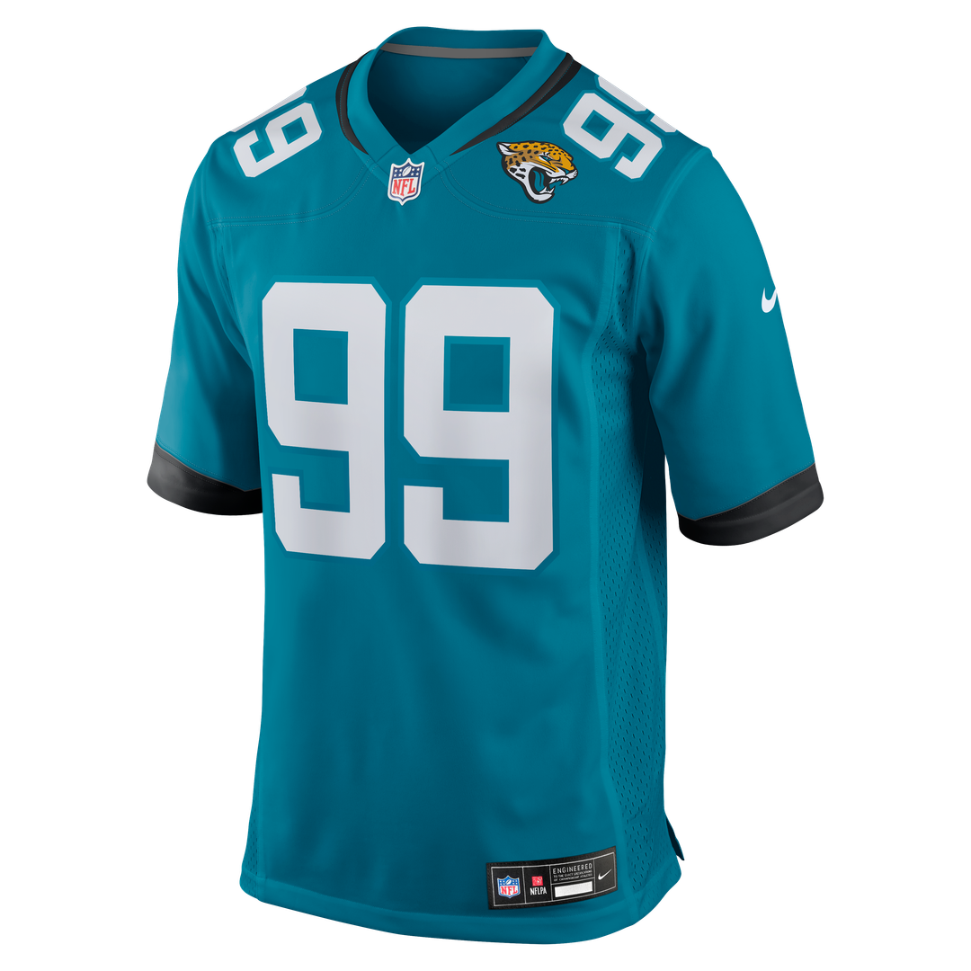 Men's Jacksonville Jaguars Austin Johnson Teal Team Game NFL Football Jersey - view 2