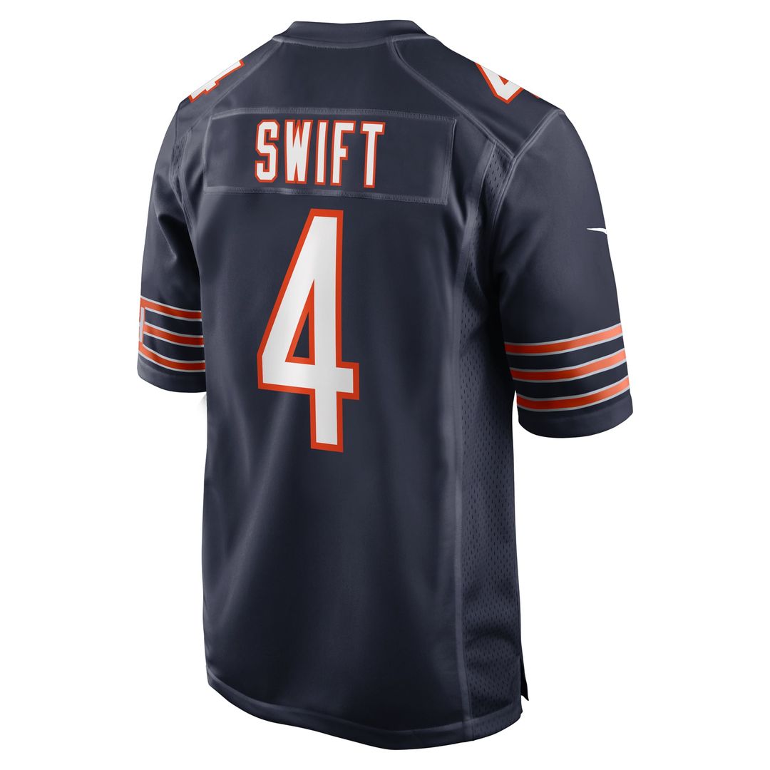 Men's Chicago Bears D'Andre Swift Navy Game NFL Football Jersey - view 3