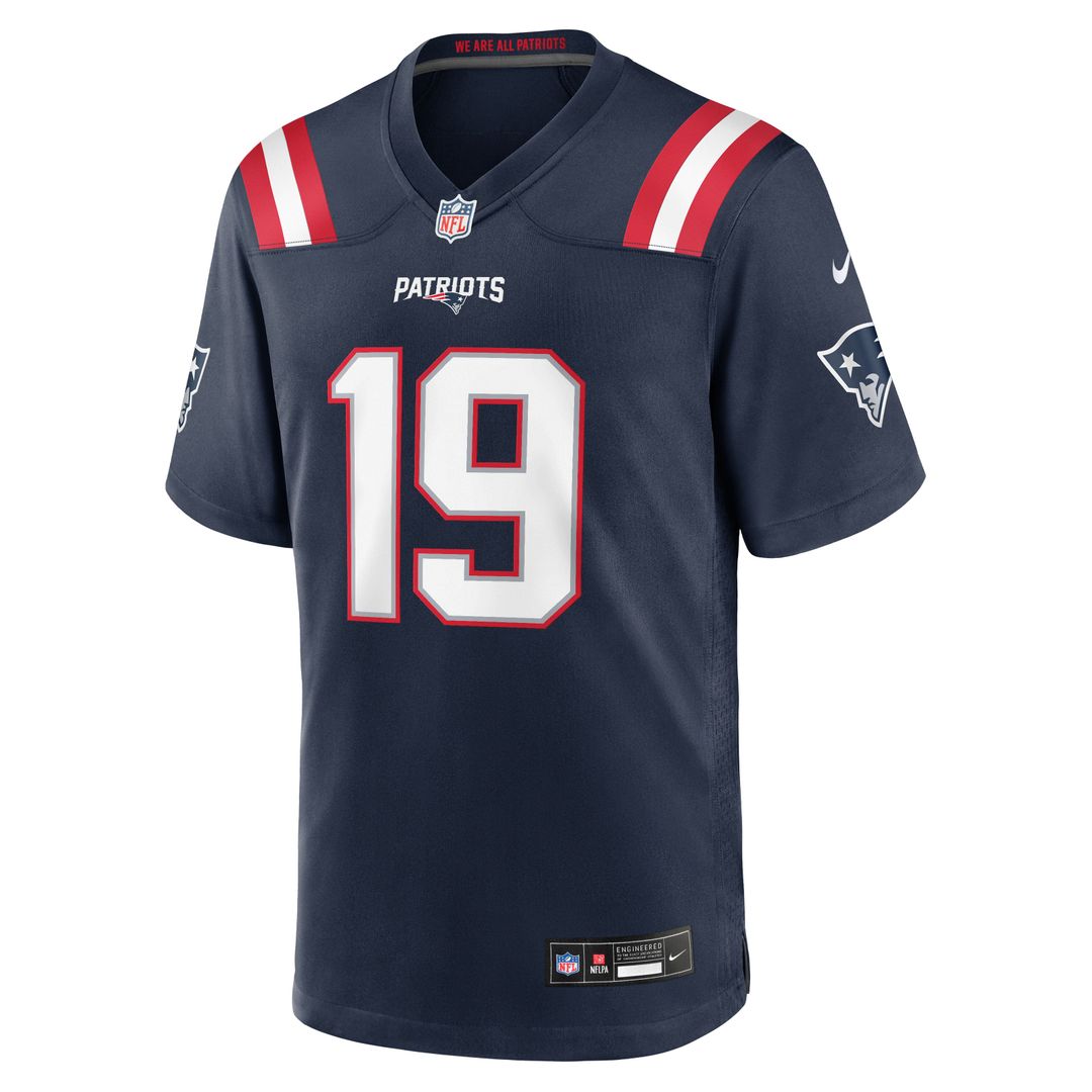 Men's New England Patriots Kobee Minor Navy Team Game NFL Football Jersey - view 4