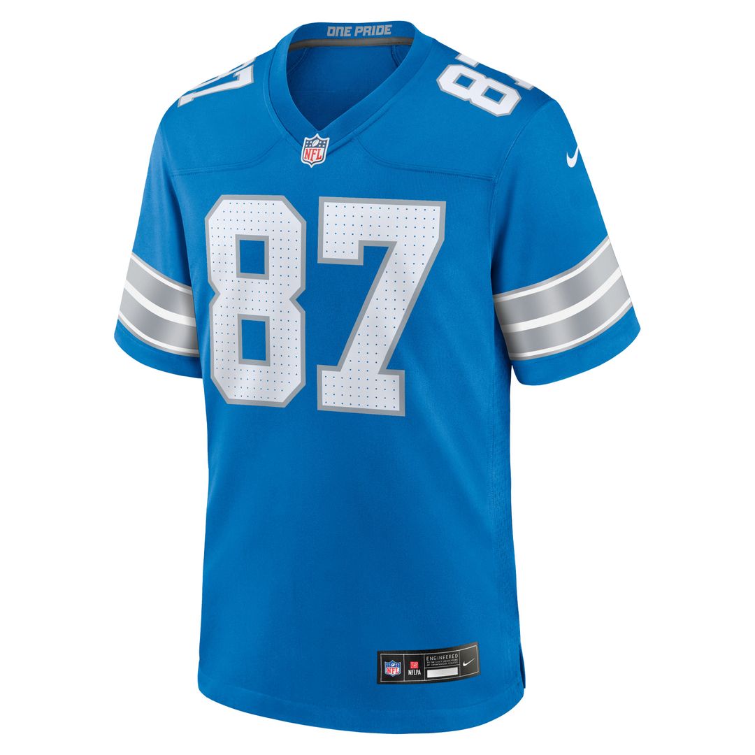 Men's Detroit Lions Sam LaPorta White White Game NFL Football Jersey - view 8