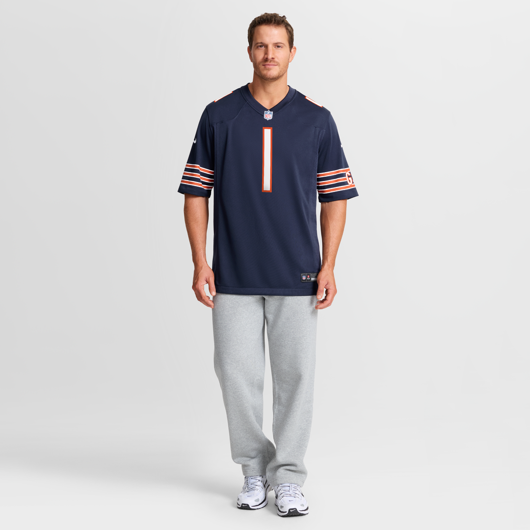 Men's Chicago Bears Number 1 Groom Navy Game NFL Football Jersey - view 7