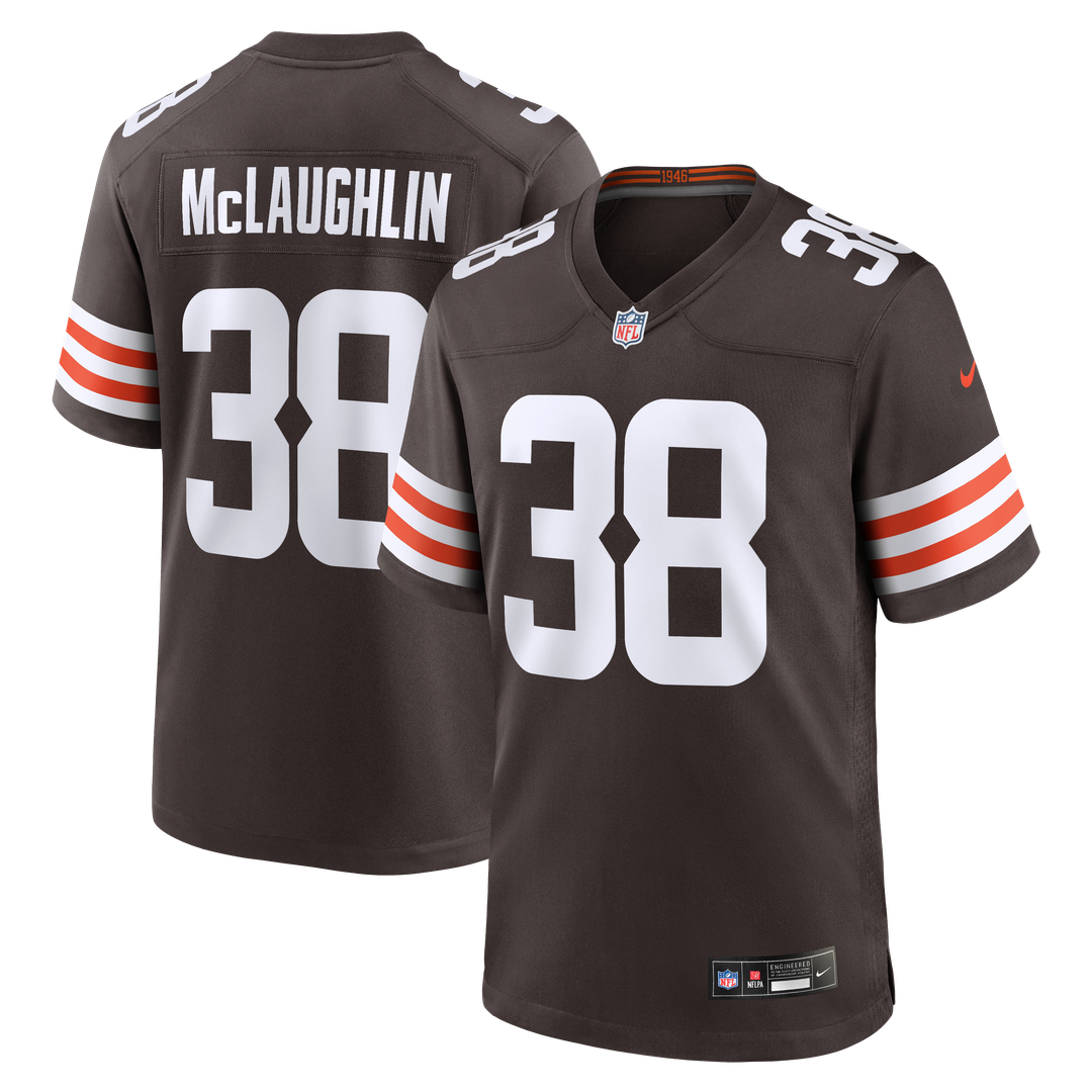 Men's Cleveland Browns Jaleel McLaughlin Brown Team Game NFL Football Jersey - view 1