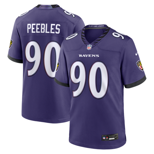 Men's Baltimore Ravens Aeneas Peebles Purple Team Game NFL Football Jersey - view 1