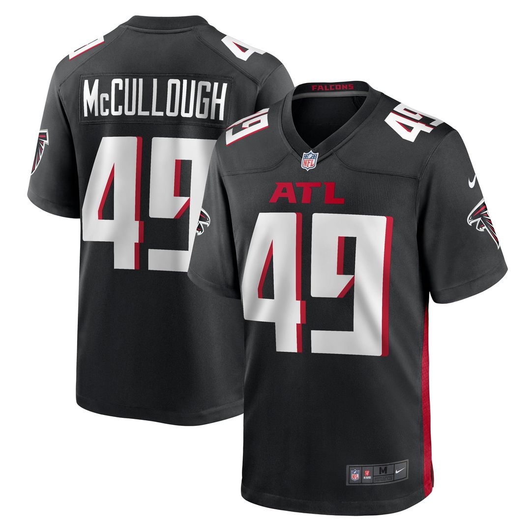Men's Atlanta Falcons Liam McCullough Black Team Game NFL Football Jersey - view 1