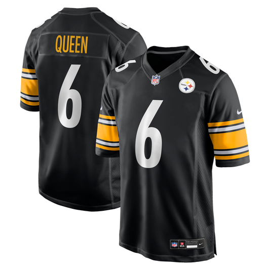 Men's Pittsburgh Steelers Patrick Queen Black Game NFL Football Jersey - view 1