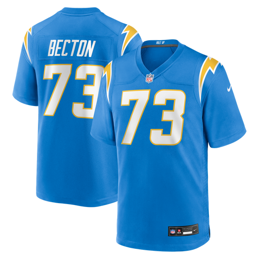 Men's Los Angeles Chargers Mekhi Becton Powder Blue Team Game NFL Football Jersey - view 1