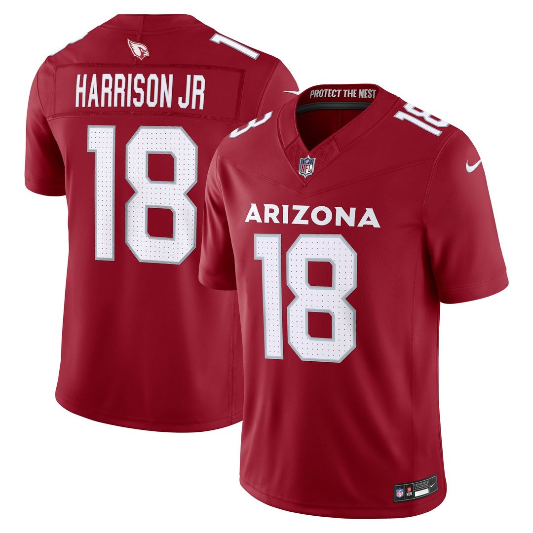 Men's Arizona Cardinals Marvin Harrison Jr. White Stitched Limited NFL Football Jersey - view 10