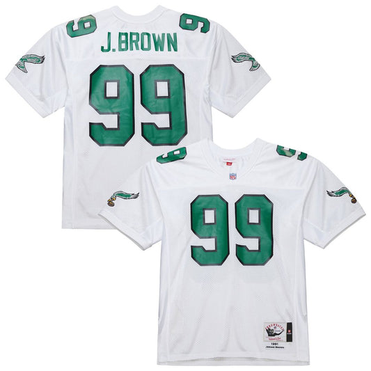 Men's Philadelphia Eagles Jerome Brown White 1991 Throwback NFL Football Jersey - view 1