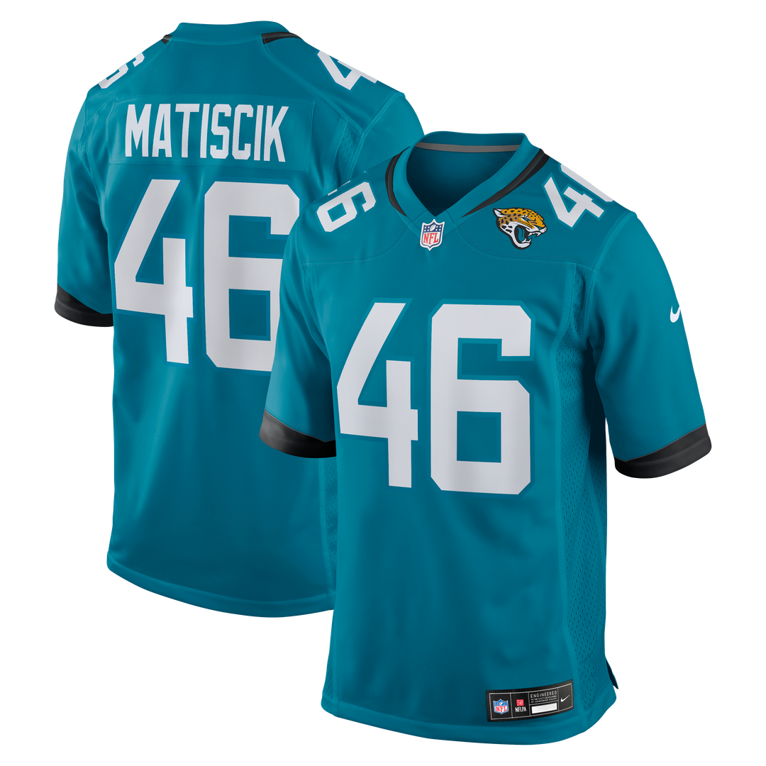 Men's Jacksonville Jaguars Ross Matiscik Teal Game NFL Football Jersey - view 1