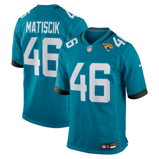 Men's Jacksonville Jaguars Ross Matiscik Teal Game NFL Football Jersey - view 1