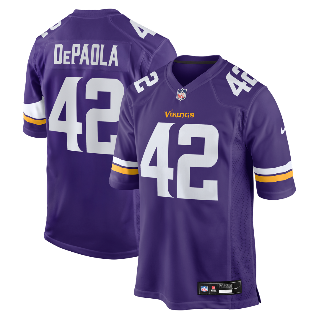 Men's Minnesota Vikings Andrew DePaola Purple Game NFL Football Jersey - view 1