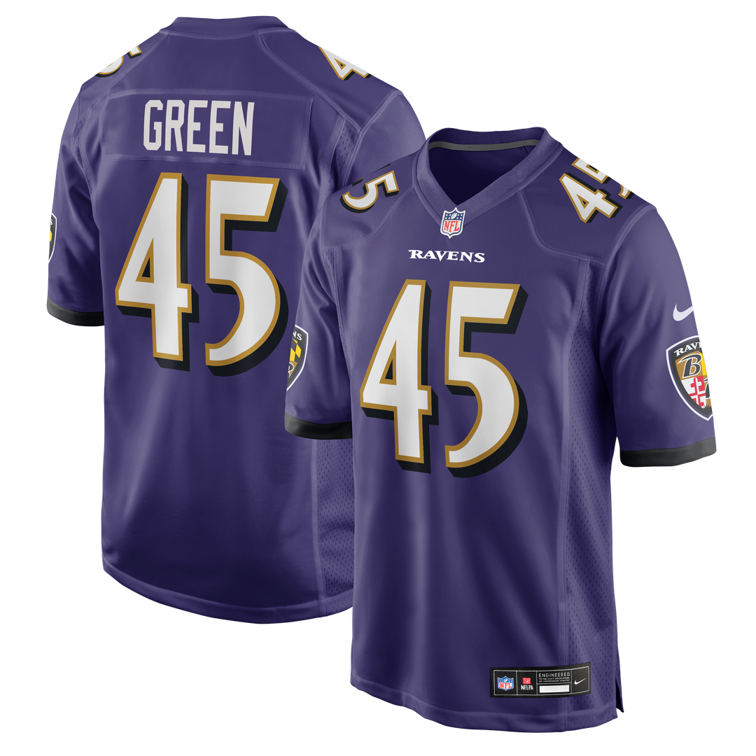 Men's Baltimore Ravens Mike Green Purple Team Game NFL Football Jersey - view 1
