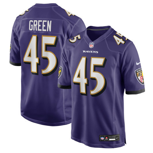 Men's Baltimore Ravens Mike Green Purple Team Game NFL Football Jersey - view 1
