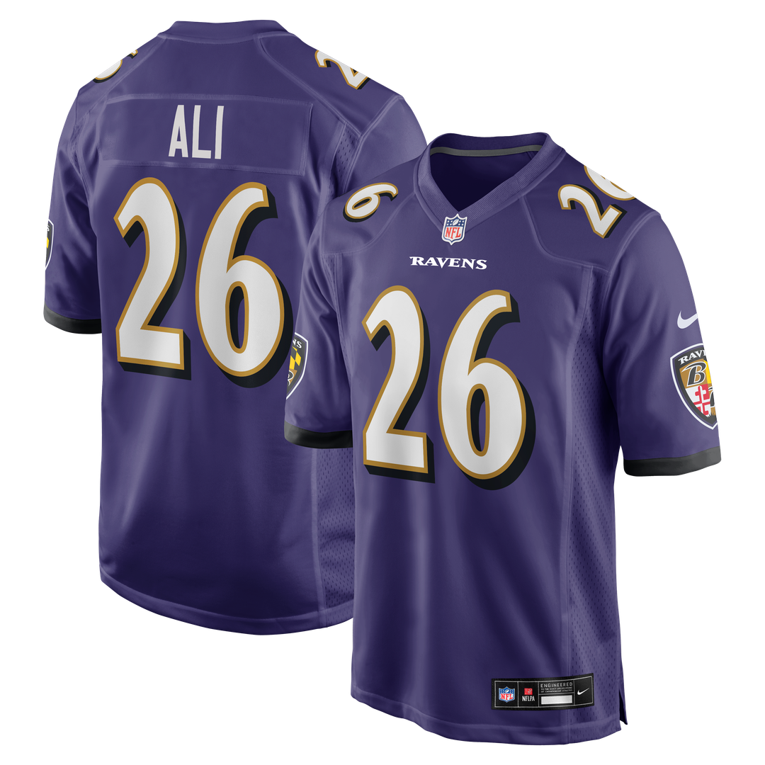 Men's Baltimore Ravens Rasheen Ali Purple Team Game NFL Football Jersey - view 1