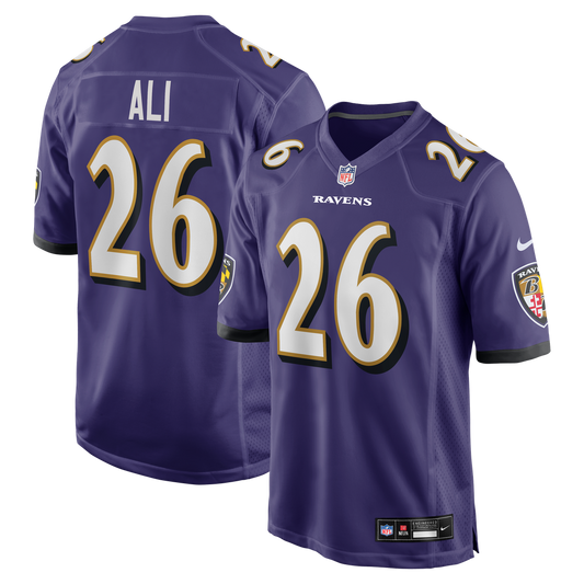 Men's Baltimore Ravens Rasheen Ali Purple Team Game NFL Football Jersey - view 1