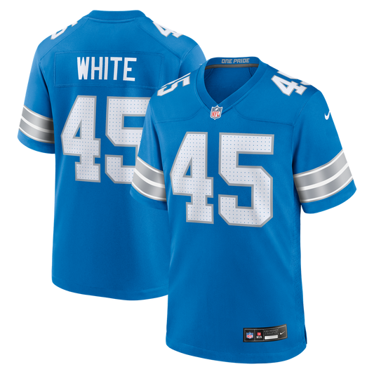 Men's Detroit Lions Devin White Blue Team Game NFL Football Jersey - view 1