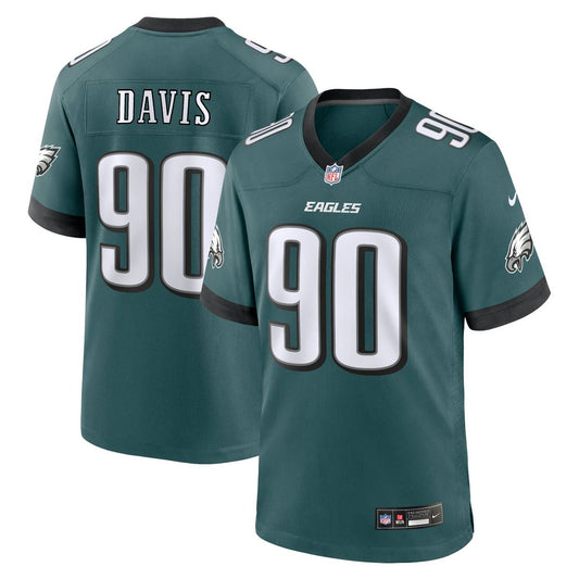 Men's Philadelphia Eagles Jordan Davis Midnight Green Team Game NFL Football Jersey - view 1