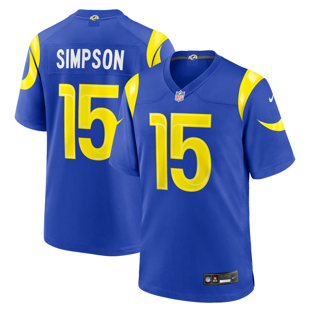 Men's Los Angeles Rams Ty Simpson Royal Team Game NFL Football Jersey - view 1