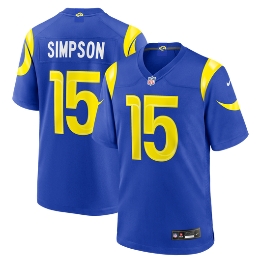 Men's Los Angeles Rams Ty Simpson Royal Team Game NFL Football Jersey - view 1