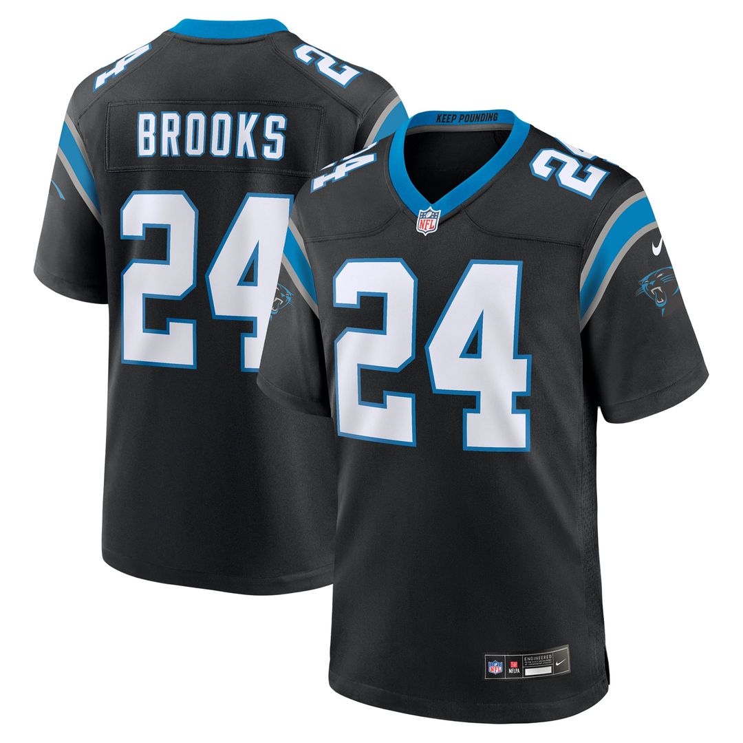 Men's Carolina Panthers Jonathon Brooks Black Game NFL Football Jersey - view 1