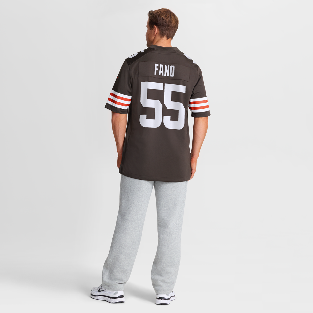 Men's Cleveland Browns Spencer Fano Brown Team Game NFL Football Jersey - view 5