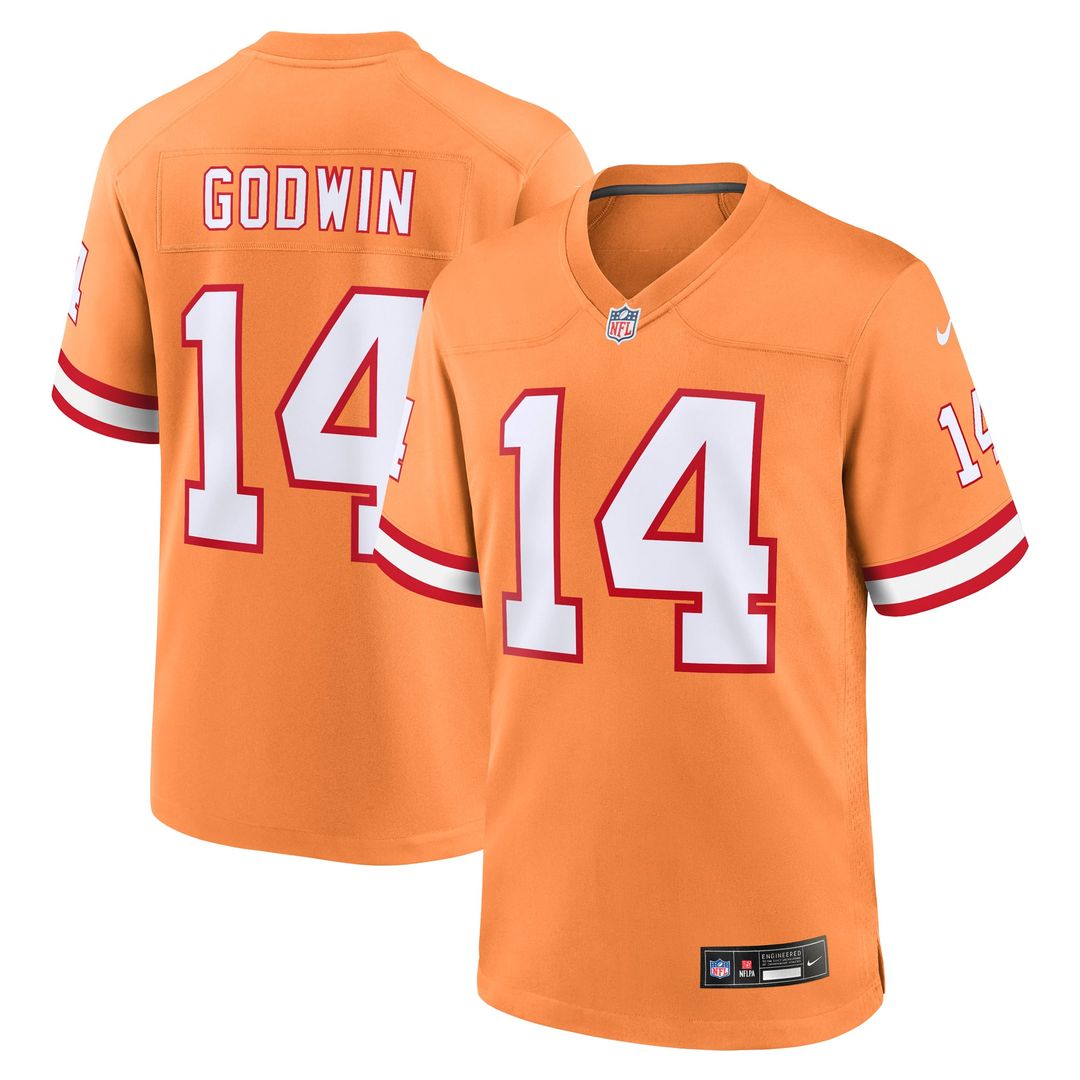 Men's Tampa Bay Buccaneers Chris Godwin Orange Throwback Game NFL Football Jersey - view 7