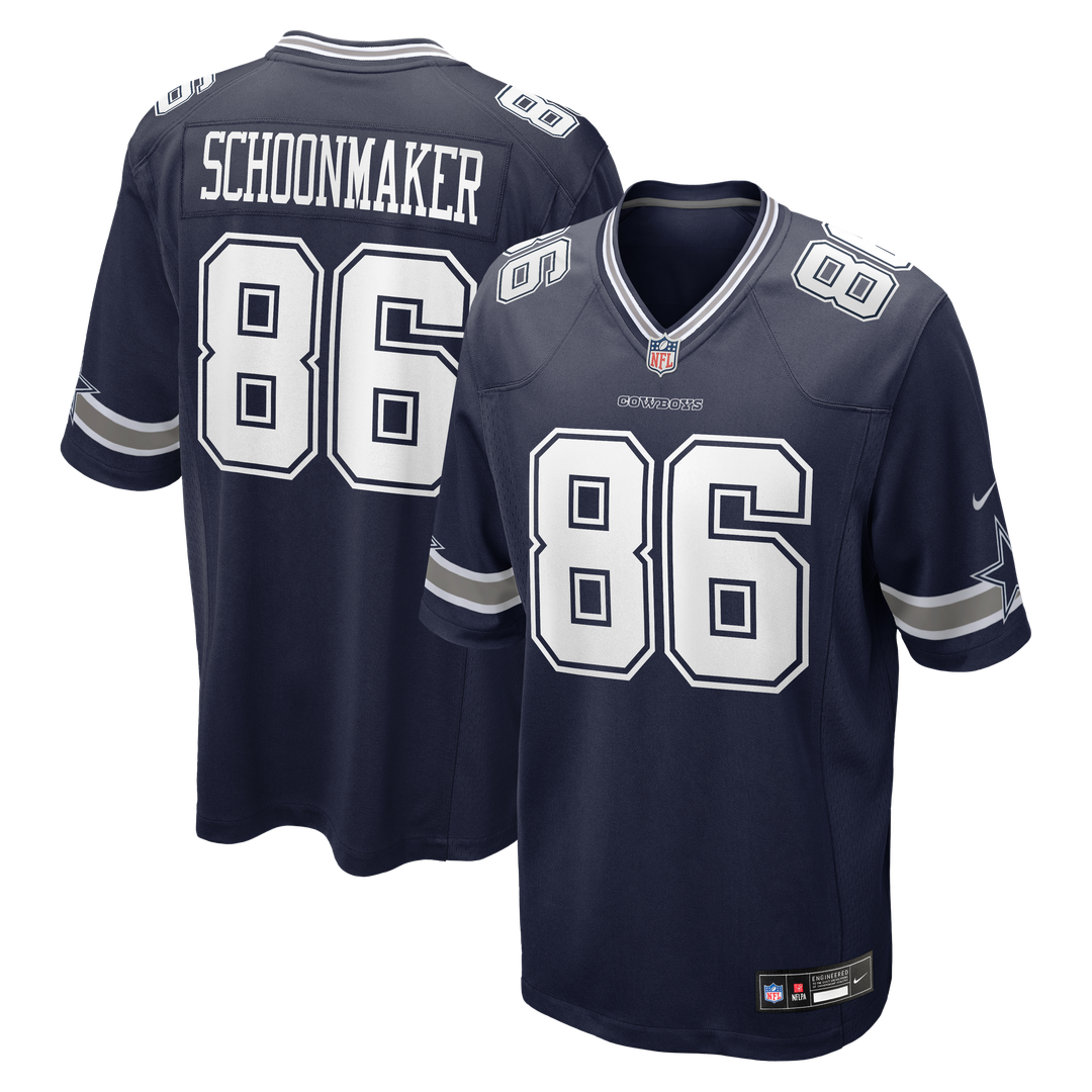 Men's Dallas Cowboys Luke Schoonmaker Navy Team Game NFL Football Jersey - view 1