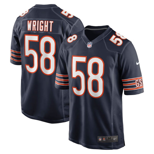 Men's Chicago Bears Darnell Wright Navy Game NFL Football Jersey - view 1