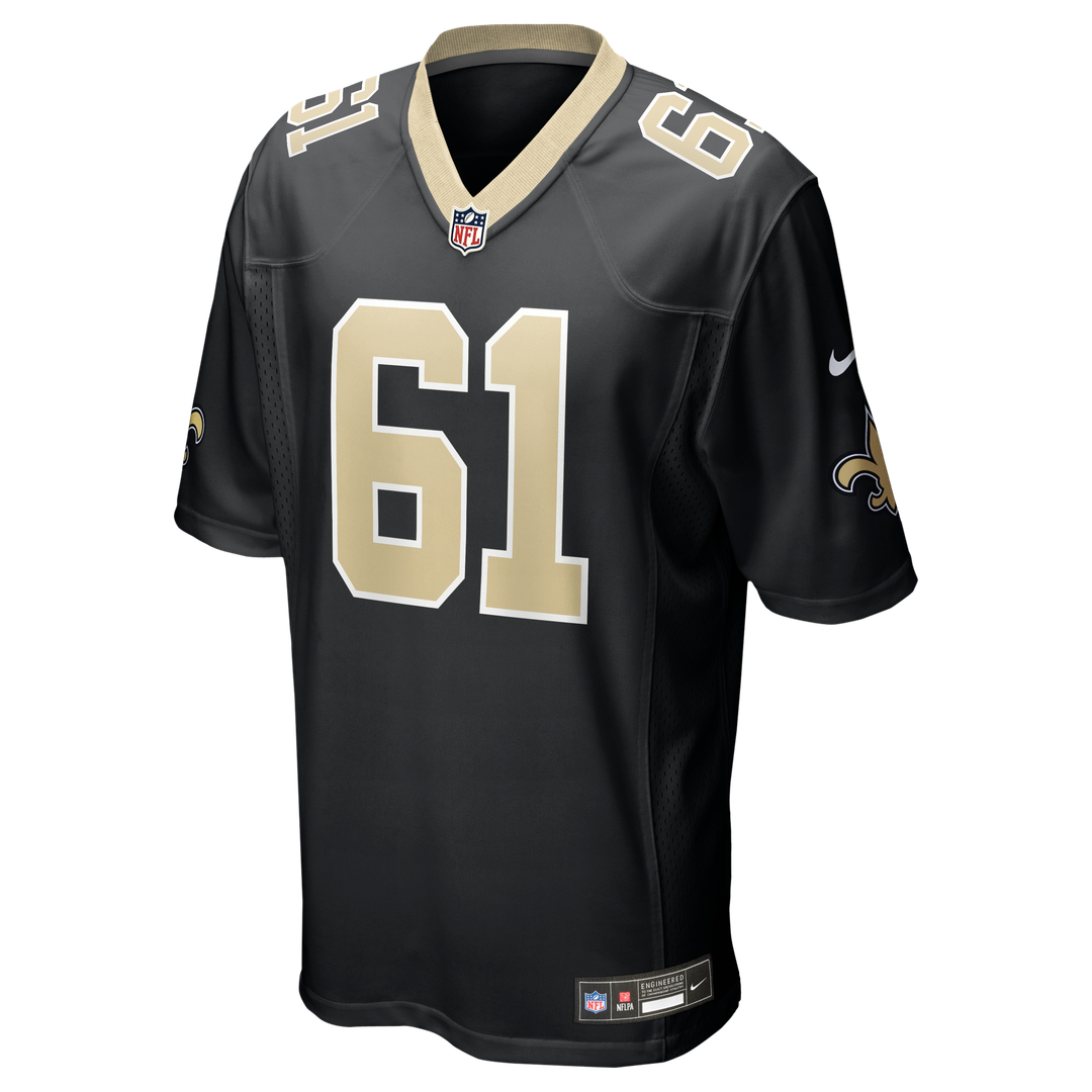 Men's New Orleans Saints Drew Desjarlais Black Game NFL Football Jersey - view 2