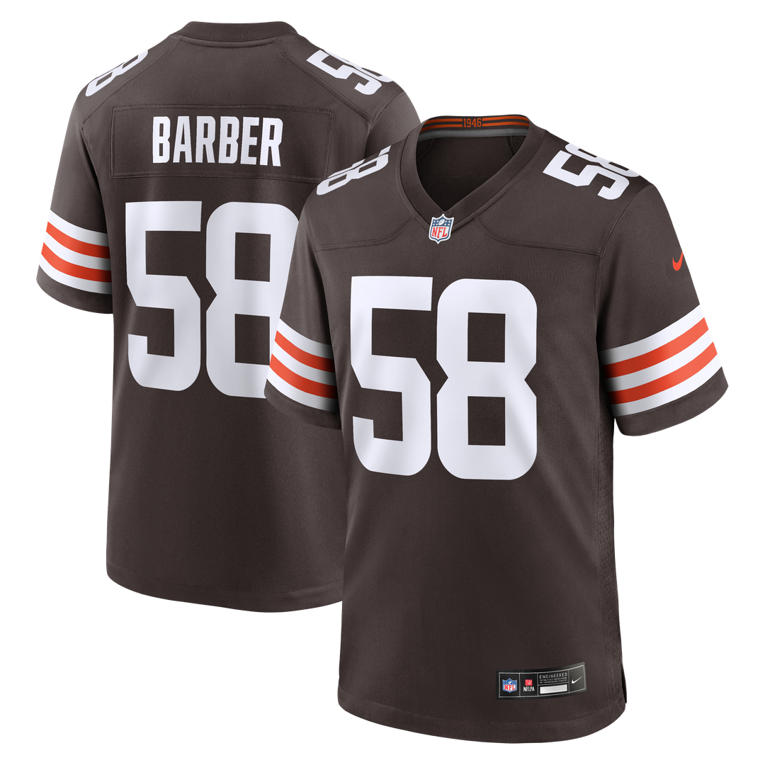 Men's Cleveland Browns Austin Barber Brown Team Game NFL Football Jersey - view 1
