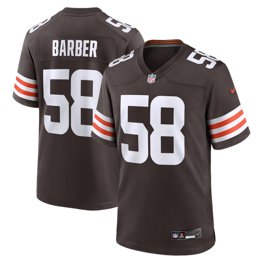 Men's Cleveland Browns Austin Barber Brown Team Game NFL Football Jersey - view 1